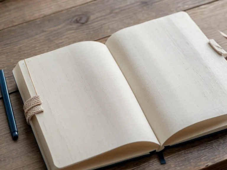 Nahaufnahme eines handgeschriebenen Sonntagsjournals mit Zahlen-Berechnungen in einem Leinenheft.